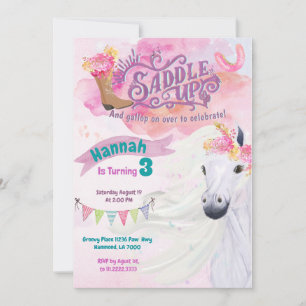 Cowgirl Birthday Einladung Pferd Einladung