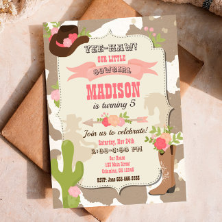 Cowgirl Birthday Einladung / Western Themed