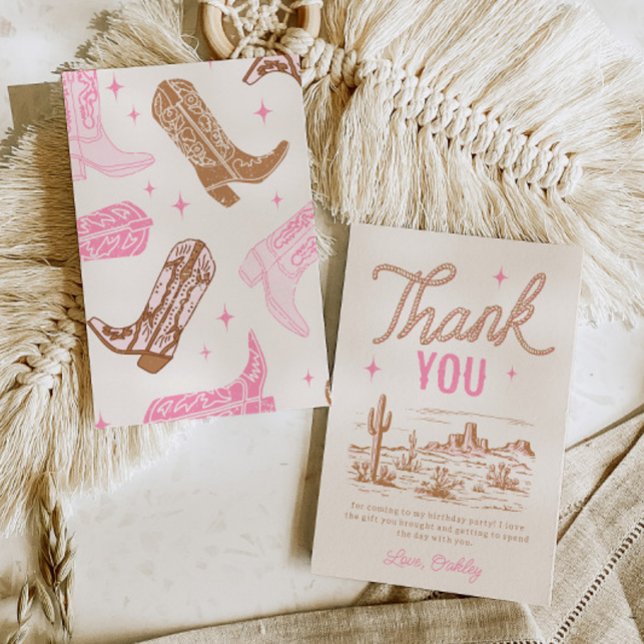 Cowgirl Birthday Party Danke Karte (Von Creator hochgeladen)