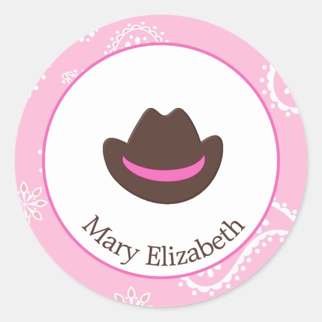 Cowgirl Birthday Stickers (Vorderseite)
