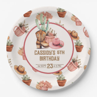 Cowgirl Birthday Thema Party Wildwest Western Pappteller