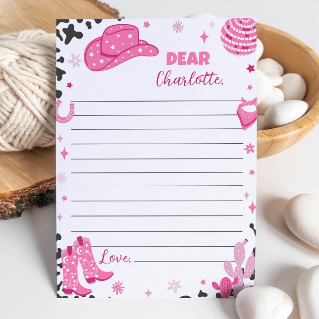 Cowgirl Birthday Time Capsule Note Card Dankeskarte (Von Creator hochgeladen)