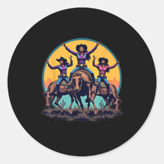 Cowgirl Black Girl Western Rodeo Melanin Black Runder Aufkleber