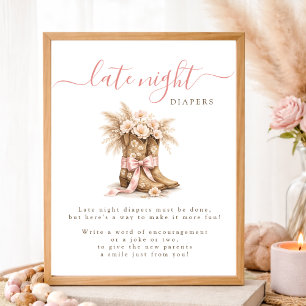 Cowgirl-Bogen Western-Baby-Party Späte Nacht Winde Poster
