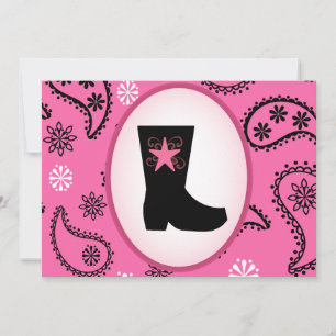 Cowgirl Boot Birthday Einladung
