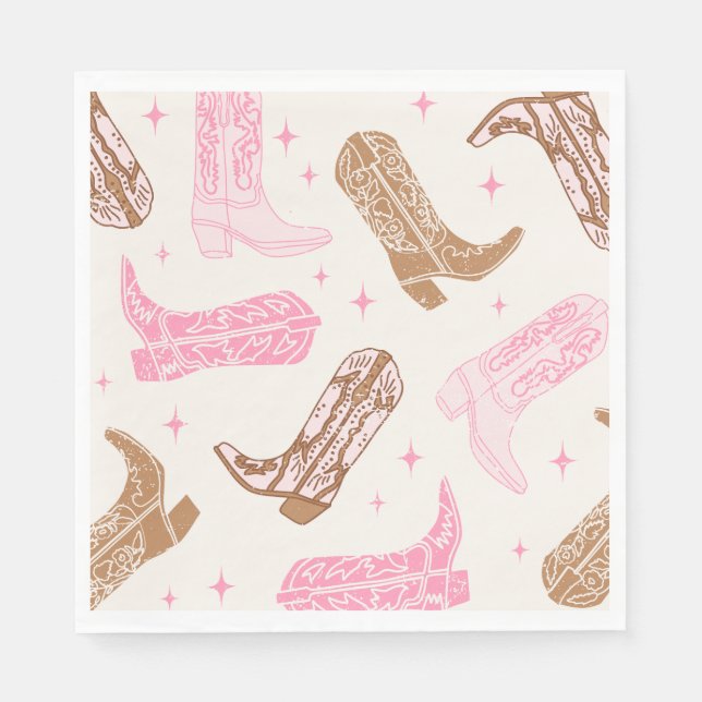 Cowgirl Boot Paper Party Napkins Serviette (Vorderseite)