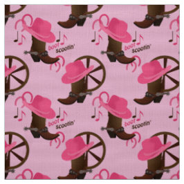 Cowgirl Boot Scootin Design Pink Stoff