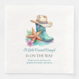 Cowgirl Boots and Seashells Serviette