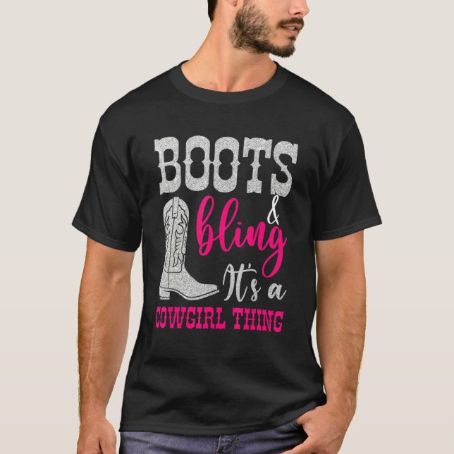 Cowgirl Boots Bling Its A Cowgirl Thing Love Count T-Shirt (Vorderseite)