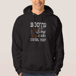 Cowgirl Boots Bling Vintag Country South Rodeo Hoodie