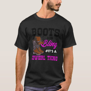 Cowgirl Boots Bling Vintag Country South Rodeo T-Shirt