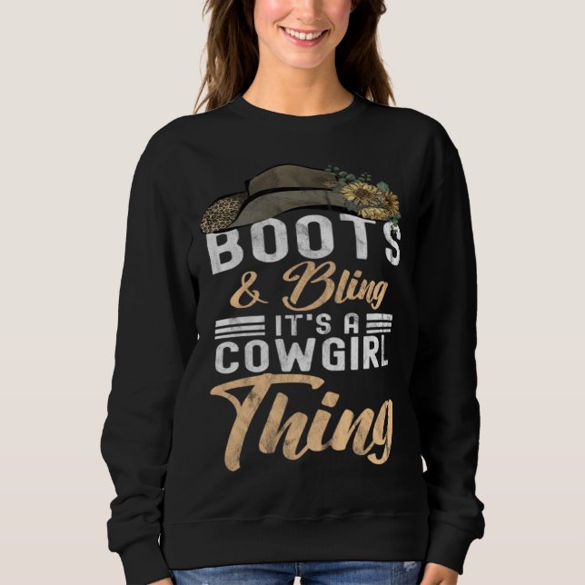Cowgirl Boots Bling Women Cute Love Country Life   Sweatshirt (Vorderseite)