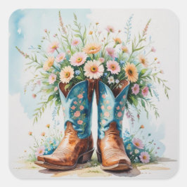 Cowgirl Boots Bouquet Stickers | Thema Western