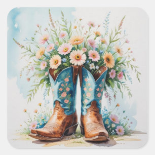 Cowgirl Boots Bouquet Stickers   Thema Western