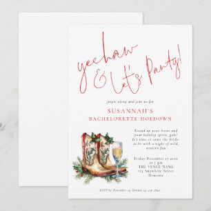 Cowgirl Boots Bubbly Christmas Junggeselinnen-Absc Einladung