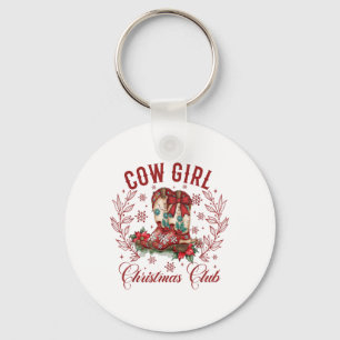 Cowgirl Boots Coquette Xmas Bow Western Howdy Chri Schlüsselanhänger