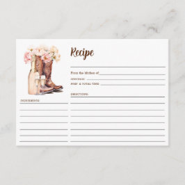 Cowgirl Boots Country Peonies Brautparty RECIPE Begleitkarte