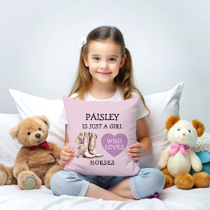 Cowgirl Boots Just a Girl, die Lieben Pferde Kissen