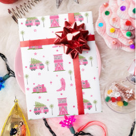 Cowgirl Boots Pink RV Weihnachtsfeiertage Geschenkpapier