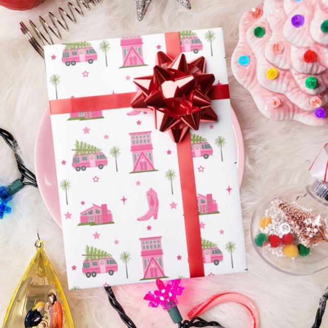 Cowgirl Boots Pink RV Weihnachtsfeiertage Geschenkpapier (Von Creator hochgeladen)