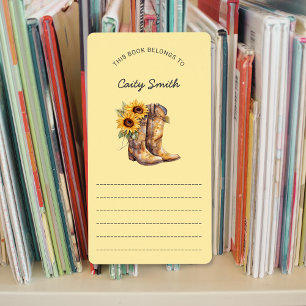 Cowgirl Boots Sonnenblumen Bibliothek Buchzeichen