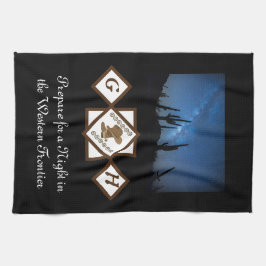 Cowgirl Boots und Cowboy Hat Monogram Foto Geschirrtuch