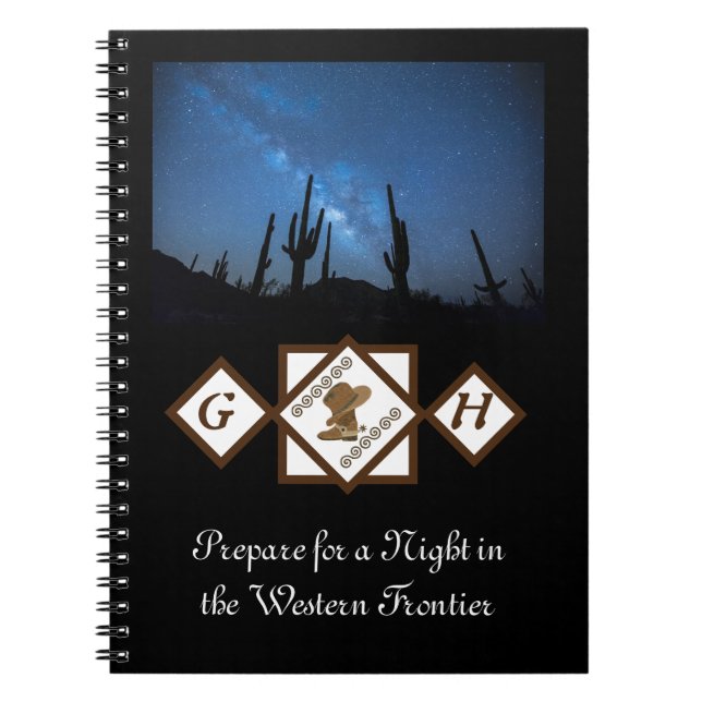 Cowgirl Boots und Cowboy Hat Monogram Foto Notizblock (Vorderseite)