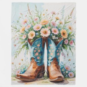 Cowgirl Bouquet Fleece Blanket Western Zuhause