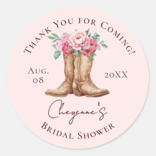 Cowgirl-Brautjunggesellinnenabschied Danke Rosa Bl Runder Aufkleber