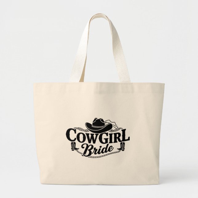 Cowgirl Bride Tote Bag Jumbo Stoffbeutel (Vorne)