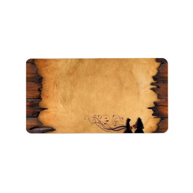 Cowgirl Brides Wedding Blank Address Labels Adressaufkleber (Vorne)