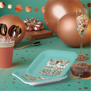 Cowgirl Bridesmaids an der Küste, 7 Zoll, Platz Pappteller