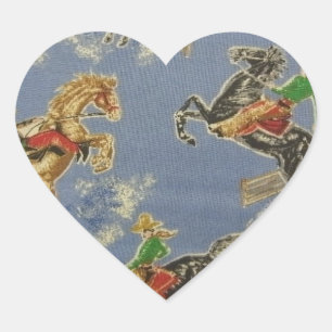 Cowgirl Bronc Rider Herz-Aufkleber