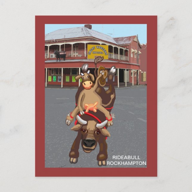 Cowgirl Bullrider Postkarte (Vorderseite)