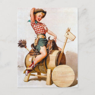 Cowgirl-Button 2 Postkarte