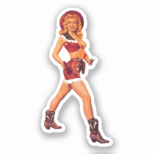 Cowgirl-Button Aufkleber
