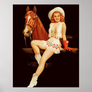 Cowgirl-Button Poster