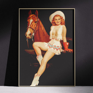 Cowgirl-Button Poster