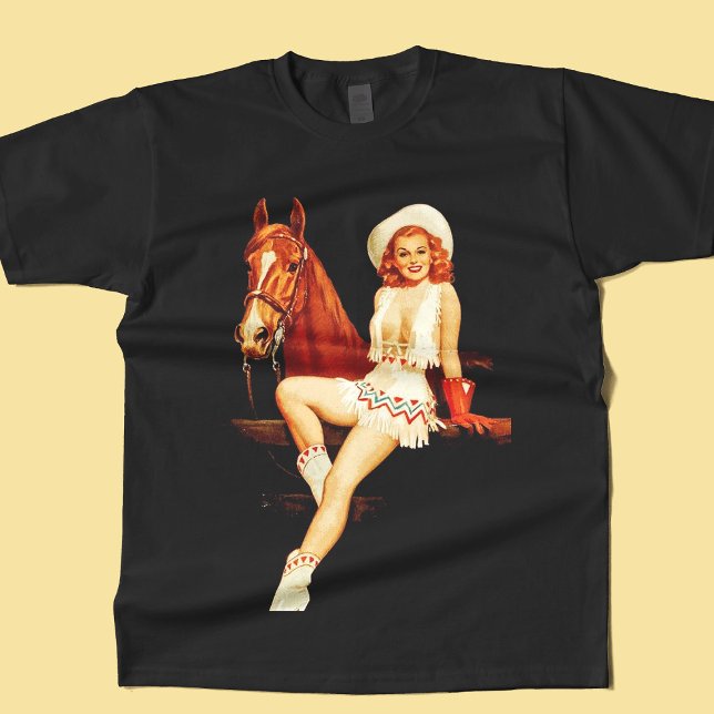 Cowgirl-Button T-Shirt (Von Creator hochgeladen)