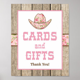 Cowgirl Cards & Geschenke Western Party Unterschri Poster