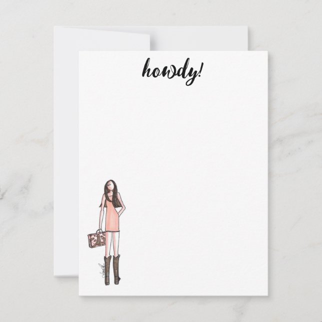 Cowgirl-Cards zur Illustration Mitteilungskarte (Vorderseite)