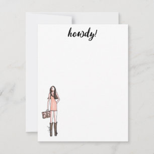 Cowgirl-Cards zur Illustration Mitteilungskarte