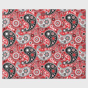 Cowgirl Christmas Red Paisley Country Western Geschenkpapier