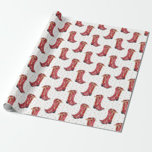 Cowgirl Christmas Watercolor Geschenkpapier