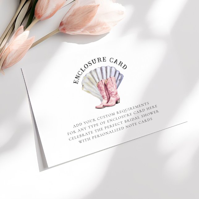 Cowgirl Coastal Elegantes Brautparty Begleitkarte (Von Creator hochgeladen)