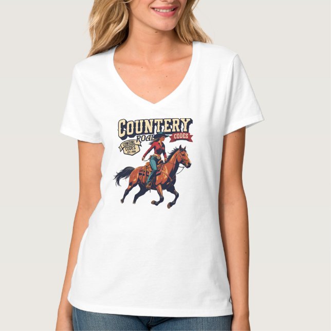 Cowgirl Codes: Country Spirit Unleashed T-Shirt (Vorderseite)
