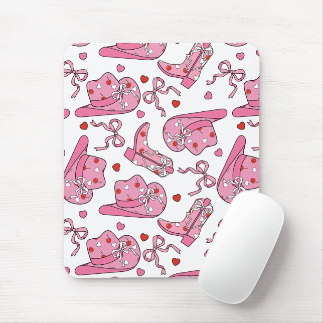 Cowgirl Coquette Pink Mousepad (Mit Mouse)