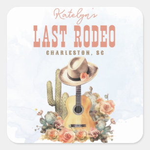 Cowgirl Country Letztes Rodeo Junggesellinnenabsch Quadratischer Aufkleber