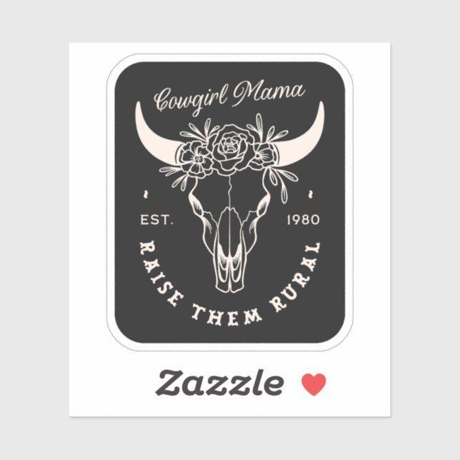 Cowgirl Country Mama dunkler Western Gothic ästhet Aufkleber (Blatt)