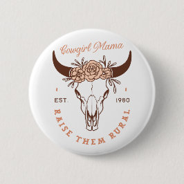 Cowgirl Country Mama Haustiere Bauernleben ästheti Button